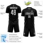 Custom Uniform Soccer Sublimation Black Jersey White Custom Uniform Soccer Sublimation Black Jersey White
