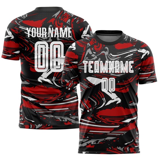 Uniform Sublimation White-Red Soccer Custom Jersey Figure Uniform Sublimation White-Red Soccer Custom Jersey Figure