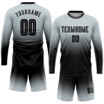 Sublimation Silver Uniform Custom Jersey Sleeve Fashion Black Long Soccer Fade Sublimation Silver Uniform Custom Jersey Sleeve Fashion Black Long Soccer Fade
