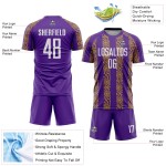 Uniform Sublimation Custom Gold Soccer White-Old Abstract Purple Jersey Shape Uniform Sublimation Custom Gold Soccer White-Old Abstract Purple Jersey Shape