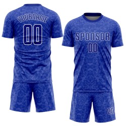 Royal-White Custom Soccer Uniform Royal Jersey Sublimation