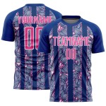 Jersey Pink-White Sublimation Uniform Custom Royal Soccer Flowers Jersey Pink-White Sublimation Uniform Custom Royal Soccer Flowers