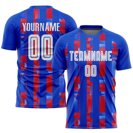 Soccer Jersey Sublimation Home White-Red Royal Custom Uniform Soccer Jersey Sublimation Home White-Red Royal Custom Uniform