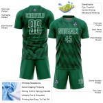 Custom Jersey White Soccer Green Geometric Shapes Sublimation Uniform Kelly Custom Jersey White Soccer Green Geometric Shapes Sublimation Uniform Kelly