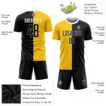 Uniform Black-White Jersey Custom Gold Soccer Fashion Sublimation Split Uniform Black-White Jersey Custom Gold Soccer Fashion Sublimation Split