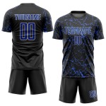 Royal-White Custom Jersey Soccer Black Sublimation Uniform Royal-White Custom Jersey Soccer Black Sublimation Uniform