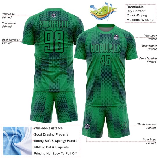 Uniform Black Jersey Green Kelly Shapes Soccer Sublimation Geometric Custom Uniform Black Jersey Green Kelly Shapes Soccer Sublimation Geometric Custom