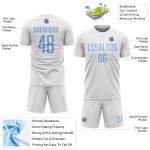 Blue Jersey Light Uniform Soccer Sublimation Custom White Blue Jersey Light Uniform Soccer Sublimation Custom White