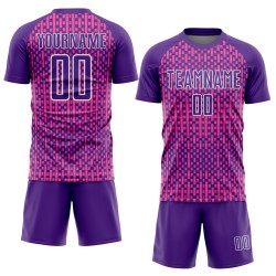 Geometric Pink-White Uniform Jersey Shapes Custom Soccer Purple Abstract Sublimation