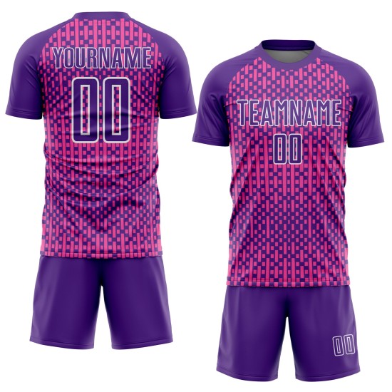 Geometric Pink-White Uniform Jersey Shapes Custom Soccer Purple Abstract Sublimation Geometric Pink-White Uniform Jersey Shapes Custom Soccer Purple Abstract Sublimation