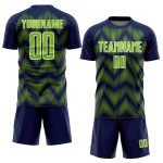 Navy Sublimation Custom Uniform Green-White Line Jersey Neon Soccer Navy Sublimation Custom Uniform Green-White Line Jersey Neon Soccer