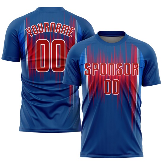 Custom Sublimation Uniform Royal Red-White Jersey Soccer Custom Sublimation Uniform Royal Red-White Jersey Soccer