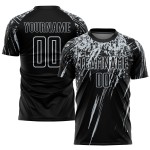 Jersey Black Custom Sublimation Uniform Soccer Silver Jersey Black Custom Sublimation Uniform Soccer Silver