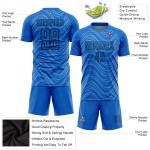 Wavy Sublimation Uniform Blue Lines Soccer Black Custom Jersey Sky Wavy Sublimation Uniform Blue Lines Soccer Black Custom Jersey Sky