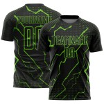 Sublimation Black Lightning Custom Jersey Uniform Soccer Green Aurora Sublimation Black Lightning Custom Jersey Uniform Soccer Green Aurora