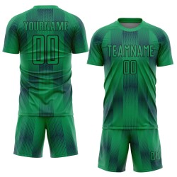 Uniform Black Jersey Green Kelly Shapes Soccer Sublimation Geometric Custom