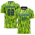 Green Sublimation Custom Soccer Jersey Uniform Green-Gold Neon Green Sublimation Custom Soccer Jersey Uniform Green-Gold Neon
