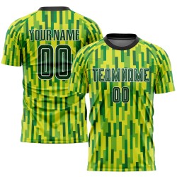 Green Sublimation Custom Soccer Jersey Uniform Green-Gold Neon