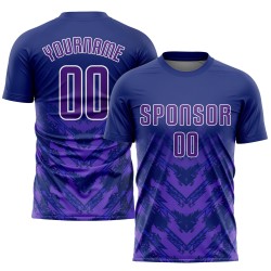 Navy Uniform Soccer Custom Sublimation Jersey Purple-White