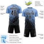 Uniform Jersey Custom Soccer Fragment Abstract Sublimation Black-White Blue Art Light Uniform Jersey Custom Soccer Fragment Abstract Sublimation Black-White Blue Art Light
