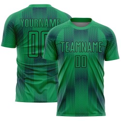 Uniform Black Jersey Green Kelly Shapes Soccer Sublimation Geometric Custom