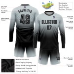 Sublimation Silver Uniform Custom Jersey Sleeve Fashion Black Long Soccer Fade Sublimation Silver Uniform Custom Jersey Sleeve Fashion Black Long Soccer Fade