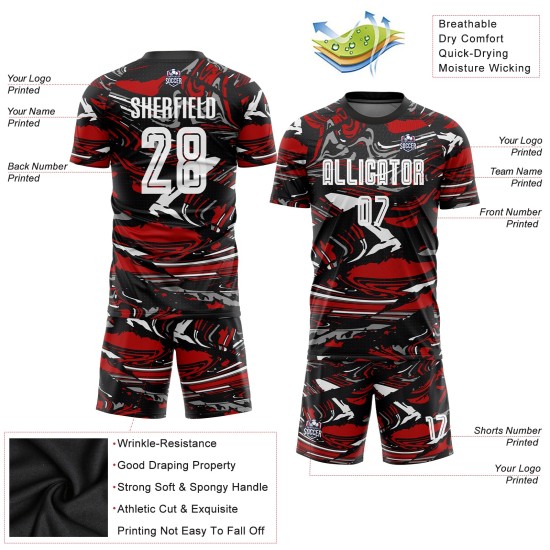 Uniform Sublimation White-Red Soccer Custom Jersey Figure Uniform Sublimation White-Red Soccer Custom Jersey Figure
