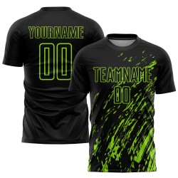 Black Neon Green Uniform Jersey Custom Sublimation Soccer