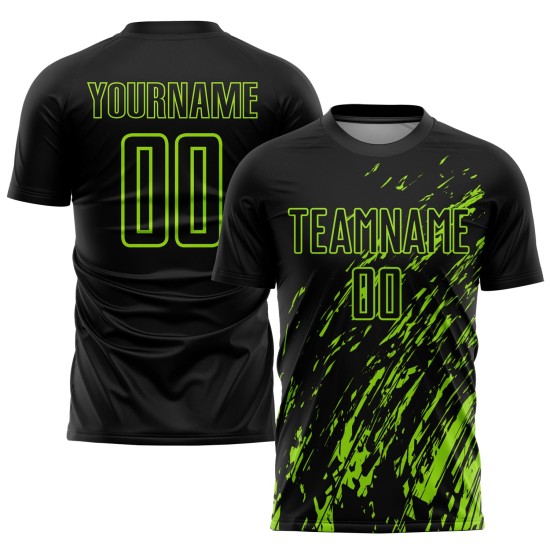 Black Neon Green Uniform Jersey Custom Sublimation Soccer Black Neon Green Uniform Jersey Custom Sublimation Soccer