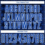 Soccer Uniform Jersey Blue Custom Sublimation Shapes Geometric Black-White Thunder Soccer Uniform Jersey Blue Custom Sublimation Shapes Geometric Black-White Thunder