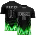 Sublimation Black Flame Jersey Custom Soccer White Uniform Sublimation Black Flame Jersey Custom Soccer White Uniform