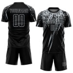 Jersey Black Custom Sublimation Uniform Soccer Silver Jersey Black Custom Sublimation Uniform Soccer Silver