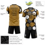 Black-White Old Jersey Sublimation Gold Custom Uniform Soccer Black-White Old Jersey Sublimation Gold Custom Uniform Soccer