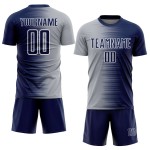 Sublimation Gray-White Custom Navy Gradient Jersey Uniform Line Soccer Sublimation Gray-White Custom Navy Gradient Jersey Uniform Line Soccer
