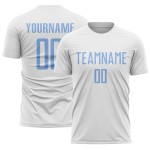 Blue Jersey Light Uniform Soccer Sublimation Custom White Blue Jersey Light Uniform Soccer Sublimation Custom White