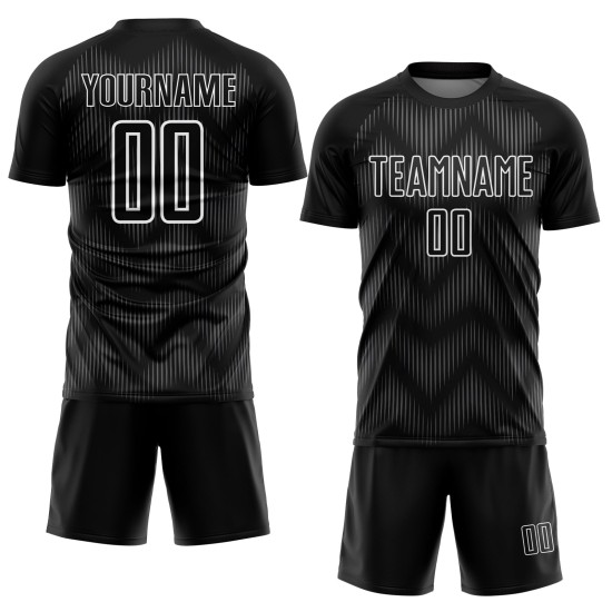 Jersey Sublimation Steel Line Uniform Gray-White Custom Black Soccer Jersey Sublimation Steel Line Uniform Gray-White Custom Black Soccer