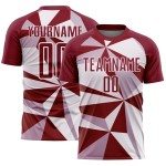 Uniform Crimson Pattern Custom Soccer White Geometric Jersey Sublimation Uniform Crimson Pattern Custom Soccer White Geometric Jersey Sublimation