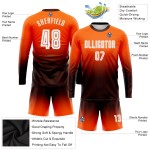 Jersey Sublimation Long Sleeve White-Brown Fashion Fade Soccer Custom Uniform Orange Jersey Sublimation Long Sleeve White-Brown Fashion Fade Soccer Custom Uniform Orange