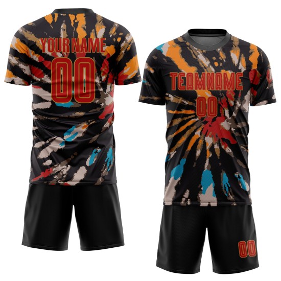 Custom Gold Dye Soccer Red-Old Tie Sublimation Jersey Uniform Custom Gold Dye Soccer Red-Old Tie Sublimation Jersey Uniform