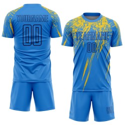 Sublimation Jersey Blue Yellow-Navy Powder Uniform Soccer Custom