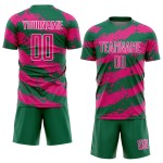 Soccer Pink-White Sublimation Hot Jersey Kelly Splash Green Uniform Custom Soccer Pink-White Sublimation Hot Jersey Kelly Splash Green Uniform Custom