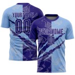 Soccer Sublimation Graffiti Custom Scratch Jersey Pattern Uniform Blue Purple-Light Dark Soccer Sublimation Graffiti Custom Scratch Jersey Pattern Uniform Blue Purple-Light Dark