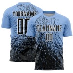 Uniform Jersey Custom Soccer Fragment Abstract Sublimation Black-White Blue Art Light Uniform Jersey Custom Soccer Fragment Abstract Sublimation Black-White Blue Art Light