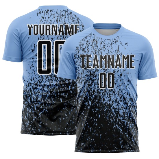 Uniform Jersey Custom Soccer Fragment Abstract Sublimation Black-White Blue Art Light Uniform Jersey Custom Soccer Fragment Abstract Sublimation Black-White Blue Art Light