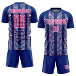 Jersey Pink-White Sublimation Uniform Custom Royal Soccer Flowers Jersey Pink-White Sublimation Uniform Custom Royal Soccer Flowers