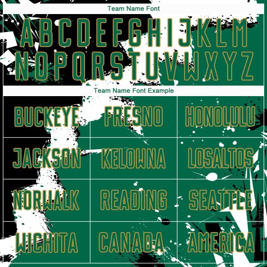 Green-Old Jersey Uniform Custom Sublimation Gold Soccer Kelly Spalsh Black Green-Old Jersey Uniform Custom Sublimation Gold Soccer Kelly Spalsh Black