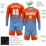 White-Light Soccer Blue Fashion Sublimation Jersey Sleeve Orange Uniform Fade Custom Long White-Light Soccer Blue Fashion Sublimation Jersey Sleeve Orange Uniform Fade Custom Long