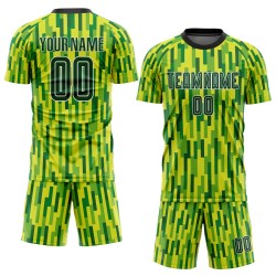 Green Sublimation Custom Soccer Jersey Uniform Green-Gold Neon Green Sublimation Custom Soccer Jersey Uniform Green-Gold Neon