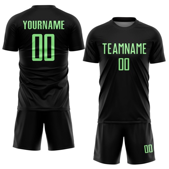 Pea Custom Sublimation Jersey Uniform Soccer Green Black Pea Custom Sublimation Jersey Uniform Soccer Green Black