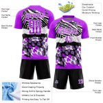 Black-White Soccer Purple Animal Sublimation Custom Print Jersey Uniform Black-White Soccer Purple Animal Sublimation Custom Print Jersey Uniform